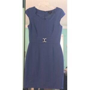 Tahari Cap Sleeve‎ Cocktail Dress Size 6 | Belt | Cap Sleeves | Workwear Chic